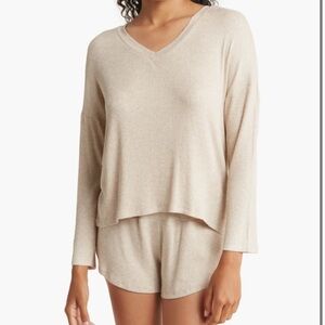 Eberjey Elon Rib Knit Women’s Pullover Sweater Oatmeal
